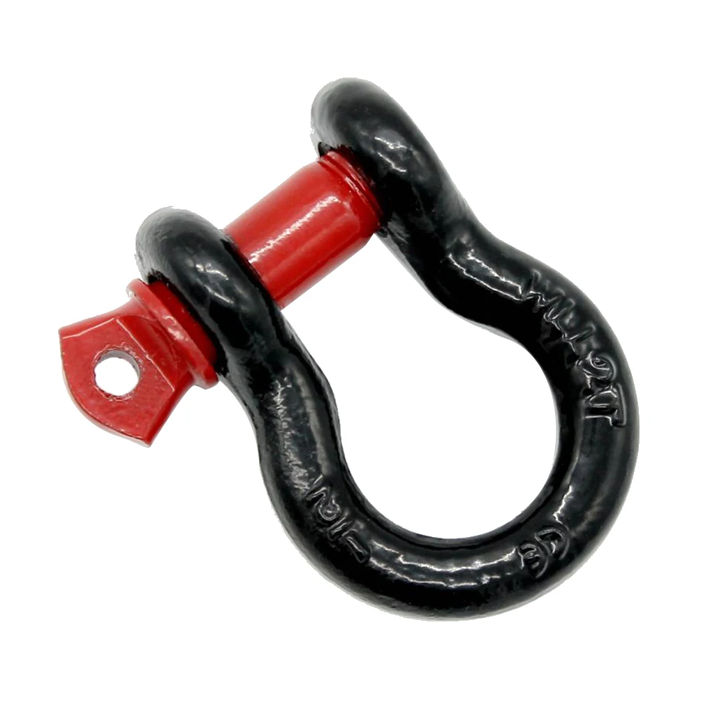 Universal 2T Tow Hook D-Rings Bow Shackle With Red Isolators Silencer Clevis