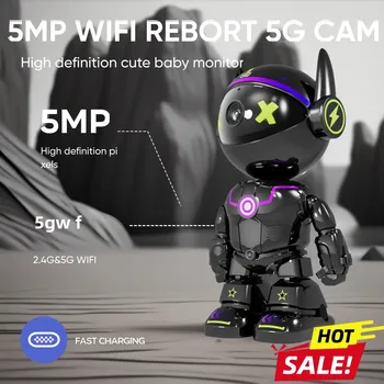 5MP PTZ WIFI IP Camera Wireless Home Security Robot Camera 360° Two Way Audio Auto Tracking Invisible Lens Indoor Baby Monitor 1