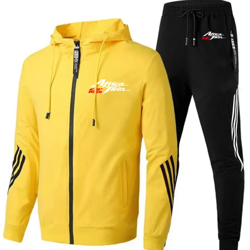 Africa Twin Crf 1000 L Crf1000 2023 Men's Brand New Zipper Sets Spring And Autumn Hoodie Hooded Tracksuit Sweatpants Suit