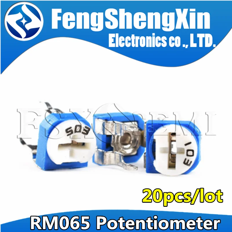 20pcs/lot RM065 100 200 500 R 1K 2K 5K 10K 20K 50K 100K 200K 500K 1M ohm Trimpot Trimmer Potentiometer variable resistor