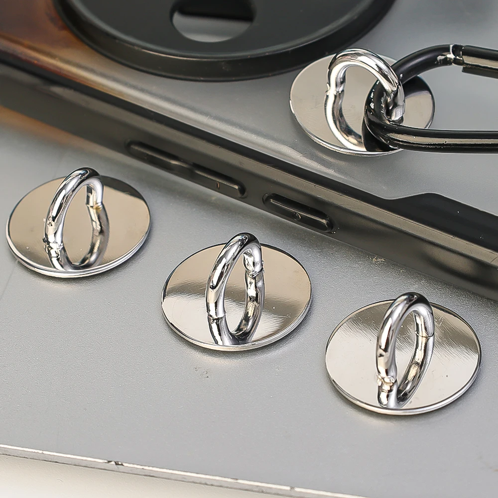 Metal Heart Mobile Phone Ring Holder Pendant Hook Round Accessories Self Adhesive Charm Holders DIY Kawaii Buckle Clasp Pendant