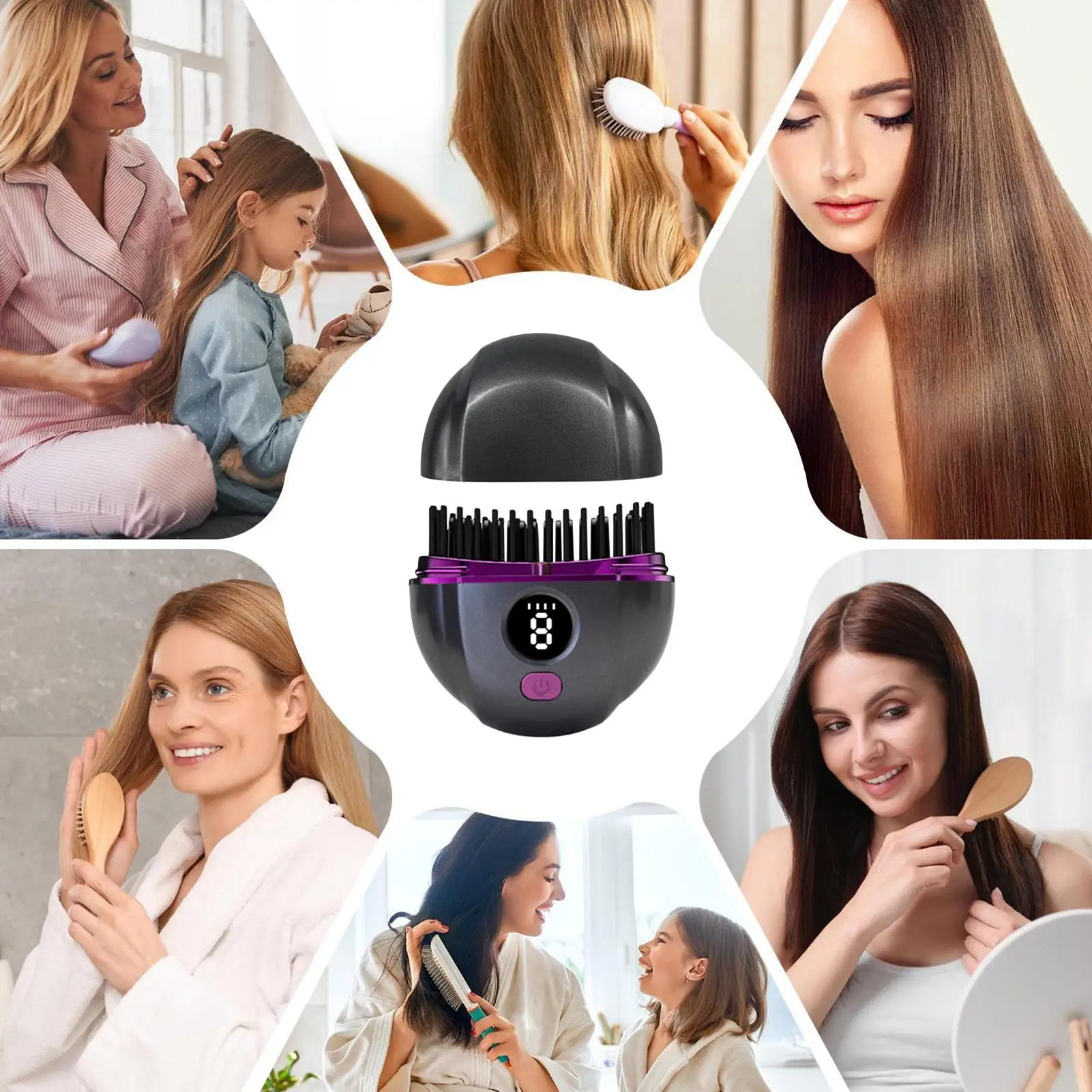 Small Flat Iron Rechargeable Cordless 3 Heat Settings Tiny Flat Iron Hair Straightener Comb for Women Girls Short Curly Bangs