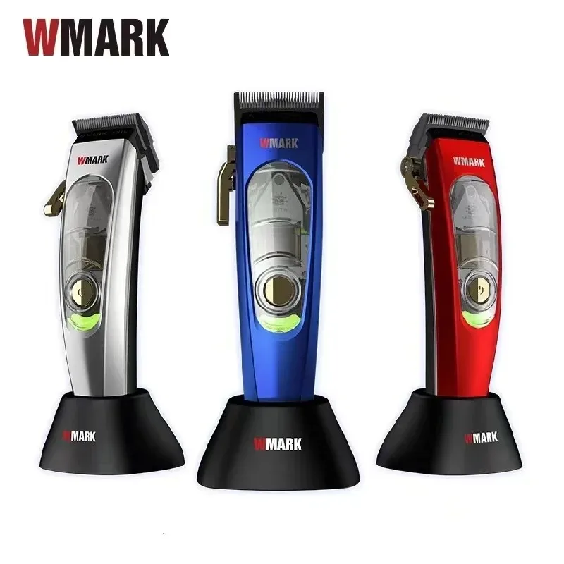 WMARK NG-9004 고속 10000RPM 전문 헤어 클리퍼, 충전 스탠드 포함, 남성용 헤어 트리머, 이발 기계