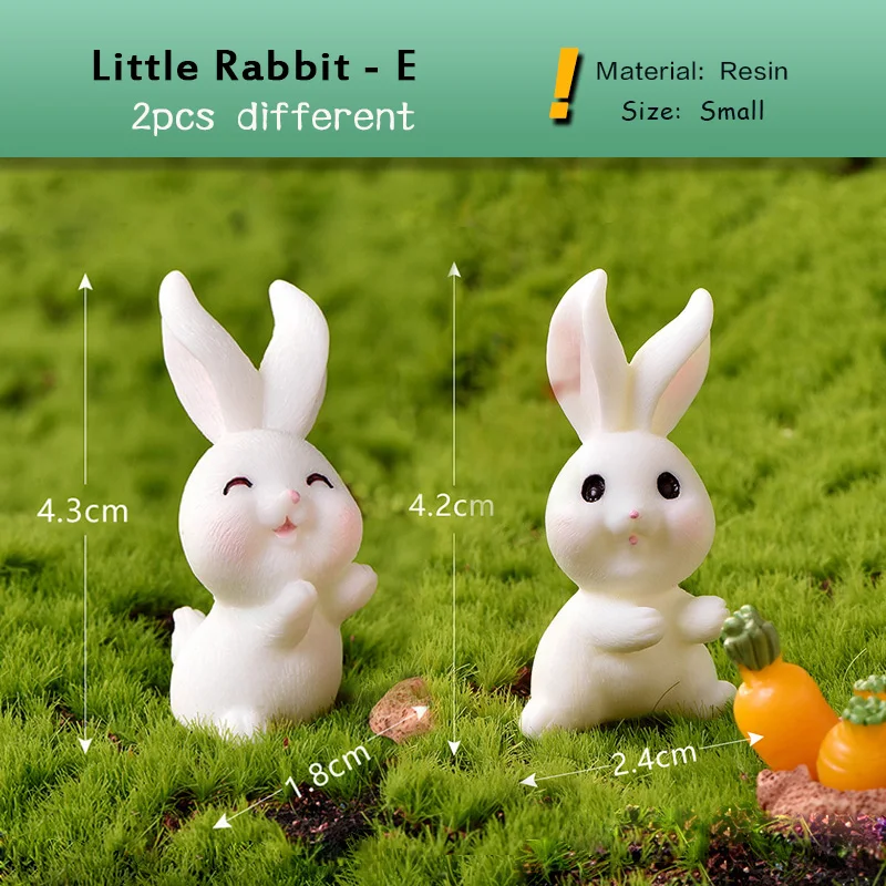 Little Rabbit Carrot Miniature Figurine Cabbage Animal Easter Home Decor Garden Cake Decoration Accessories Modern Figure Resin miniature figurines resin ornaments miniature ornament resin crafts resin crafts accessories rabbit ornament rabbit ornaments
