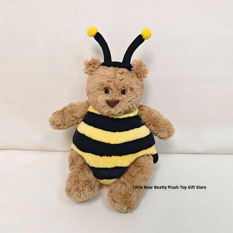 Adorable Bee Bear Plu Toy Barcelona Bear Doll Baan Figure Soothing Doll Birthday Gift for Girls Soft PP Cotton Stuffed Toy
