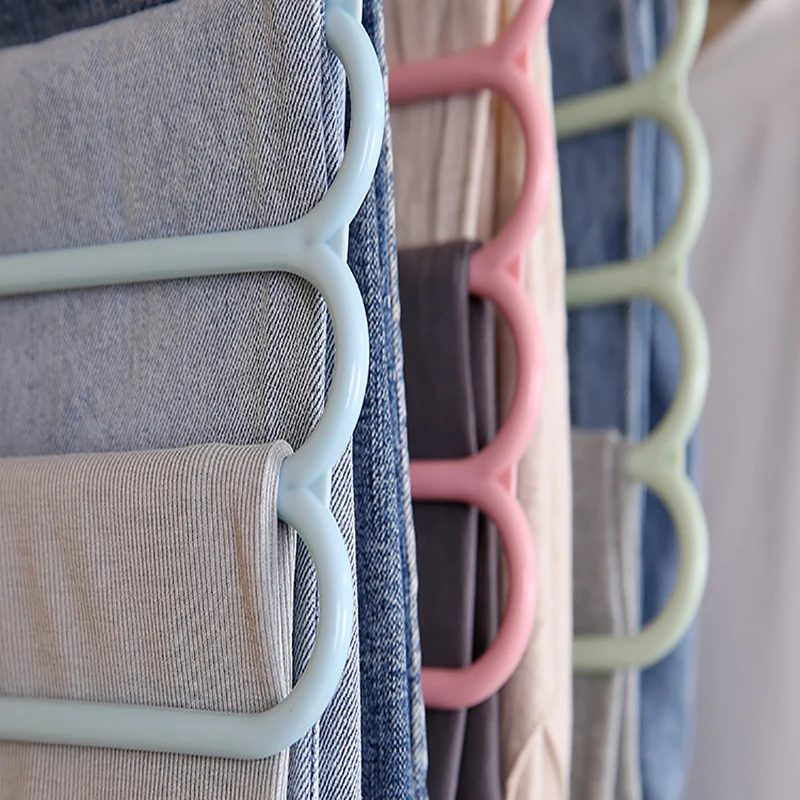 Colorful Anti-Slip Multi-Layer Trouser Rack Multi-Functional Wardrobe 5-Layer Hanging Trousers Hanger Tie Hanger clothes hanger clothes rack pants rack storage hanger tie hanger