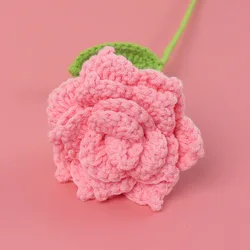 Handcrafted Crochet Pointed Petal Rose Bouquet - Artistic Floral Gift (Fashion pink)