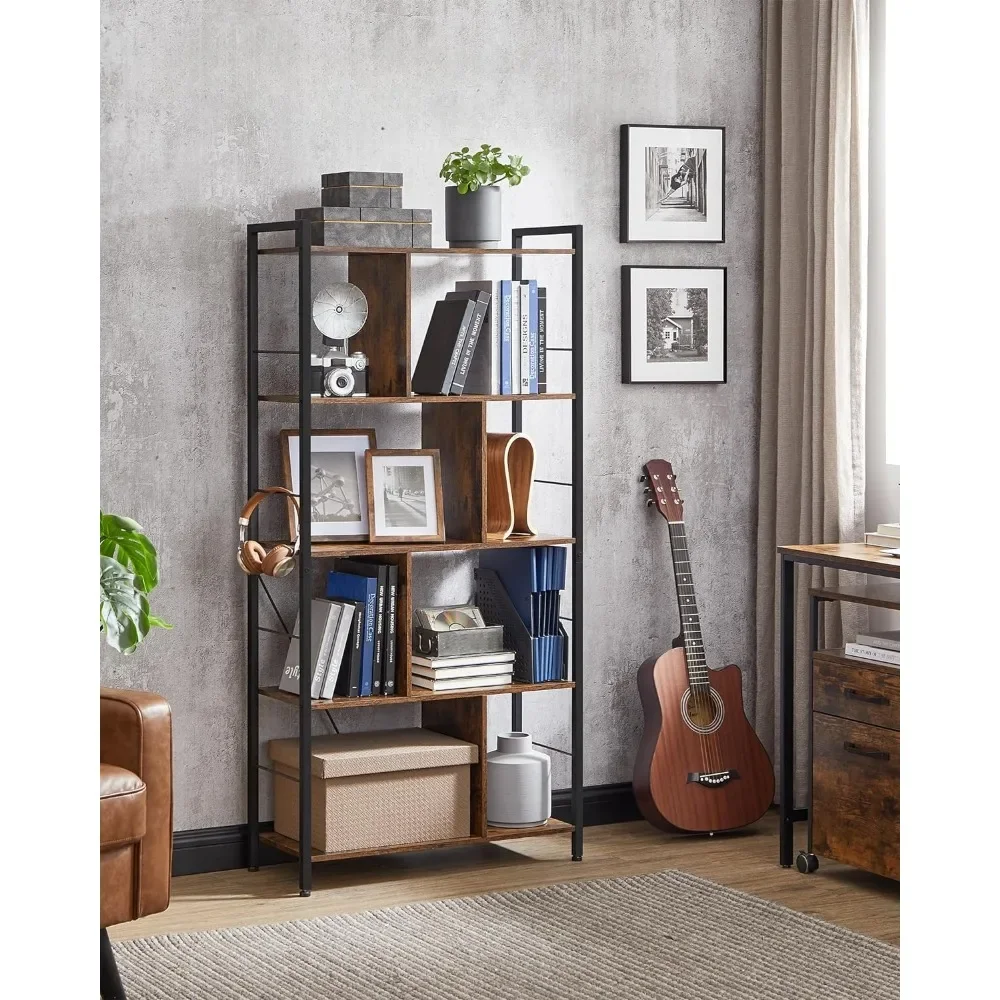 

Storage Shelving Unit Bookcase Bedroom Book Shelf 11.8" D X 29.1" W X 59.1" H Bookshelf Industrial Living Room Furniture Home