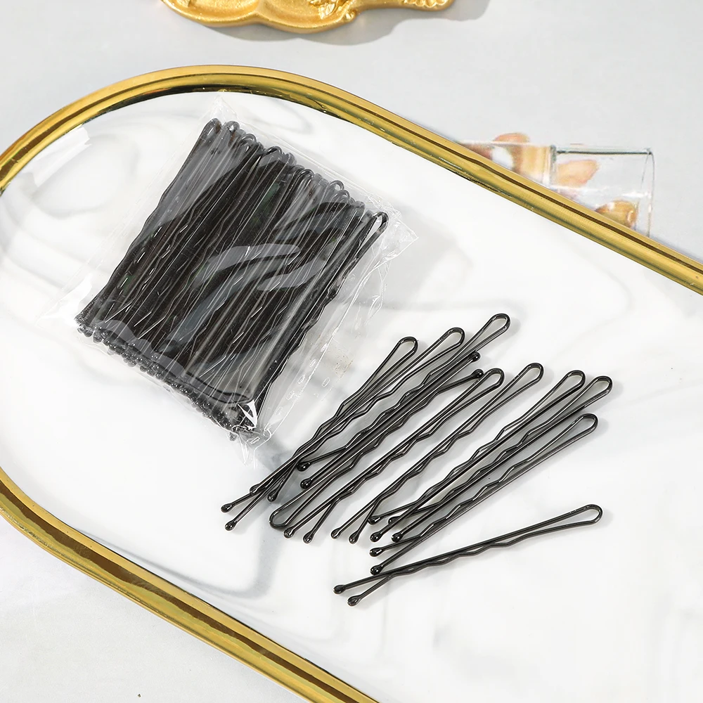AWAYTR 50/100 PCS 5.5cm U Shaped Alloy Hairpins Waved Hair