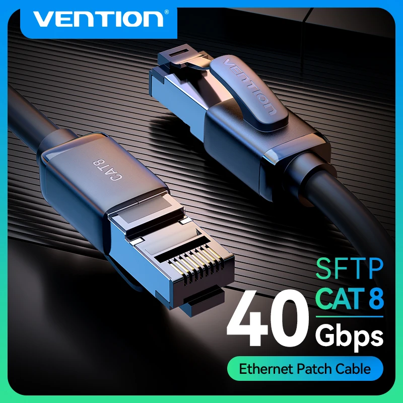 Vention Cat8 SFTP Gaming Ethernet Patch Cable 40Gbps 2000MHz Super Speed RJ45 Cat8 De Red