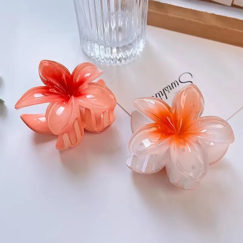 Hair Clips 4/8cm Gradient Flower Accessories Set Beach Style Hawaiian Style
