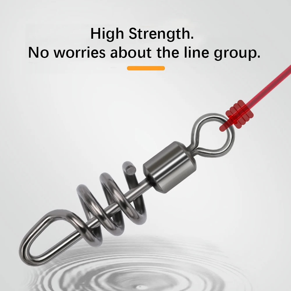 Fishing Rolling Swivel 20-100pcs With Screwed Snap Stainless Steel Solid Ring Connector Fishhook Lures