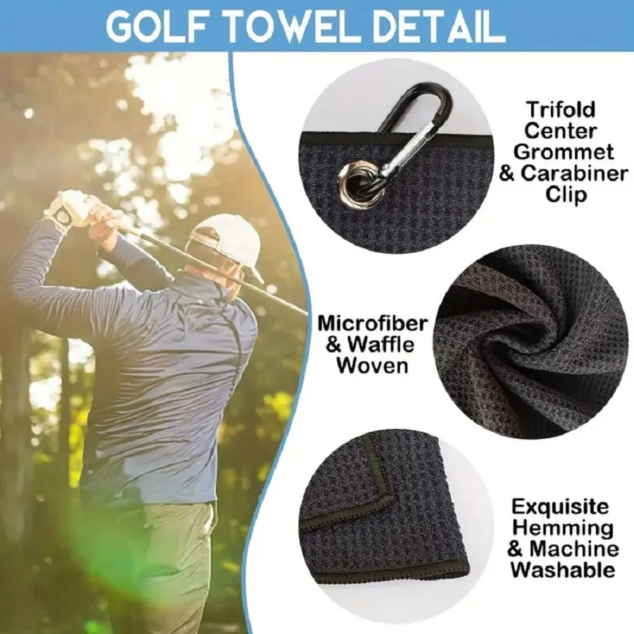 Golf towel, waffle towel, sports "best dad" towel