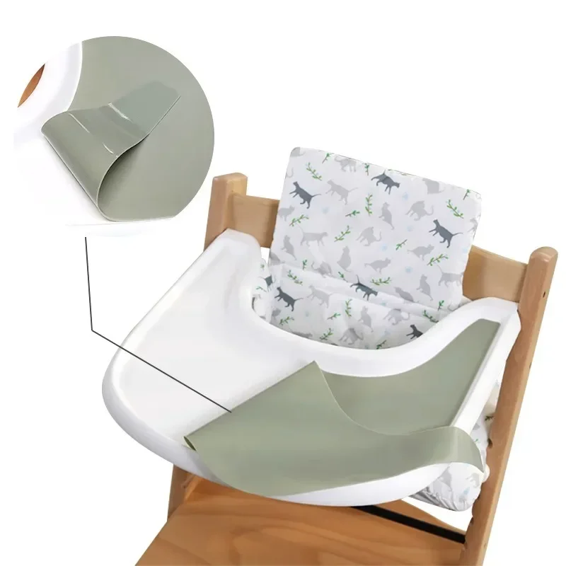 BPA Free Silicone Baby High Chair Dining Placemat Non-slip Easy Clean High Seat Tray Cover Washable Table Mat For Growth Chair