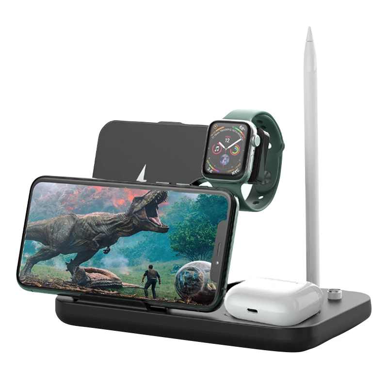 

New Arrivals Wireless Charger Wireless Charging Station 4 in 1 Charging Station For phone Earphone Apple Pencil Watch