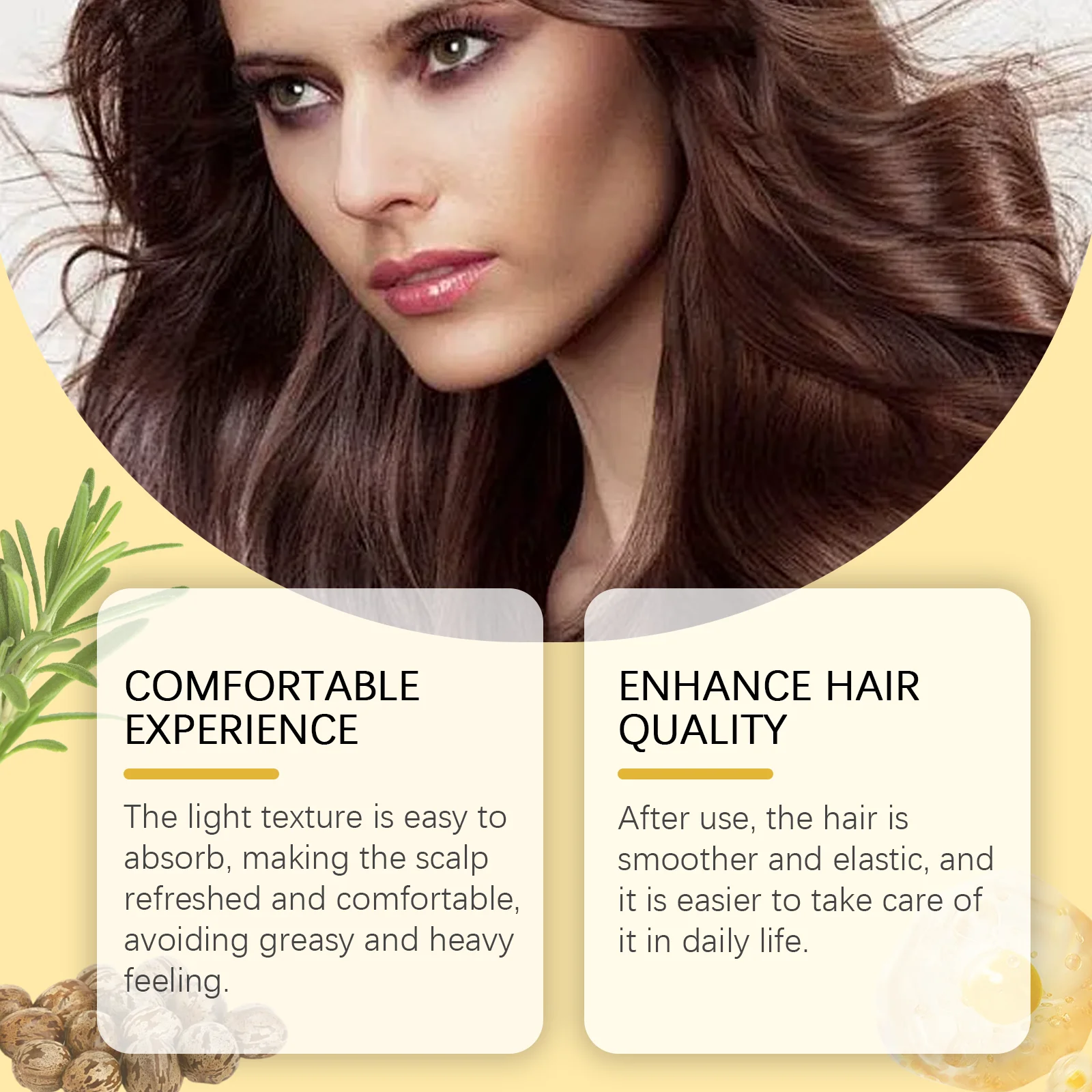 Rosemary Mint Hair Oil - Nourishing Treatment For Dry Frizzy Hair, Helps Improve Shine & Softness, Lightweight Formula