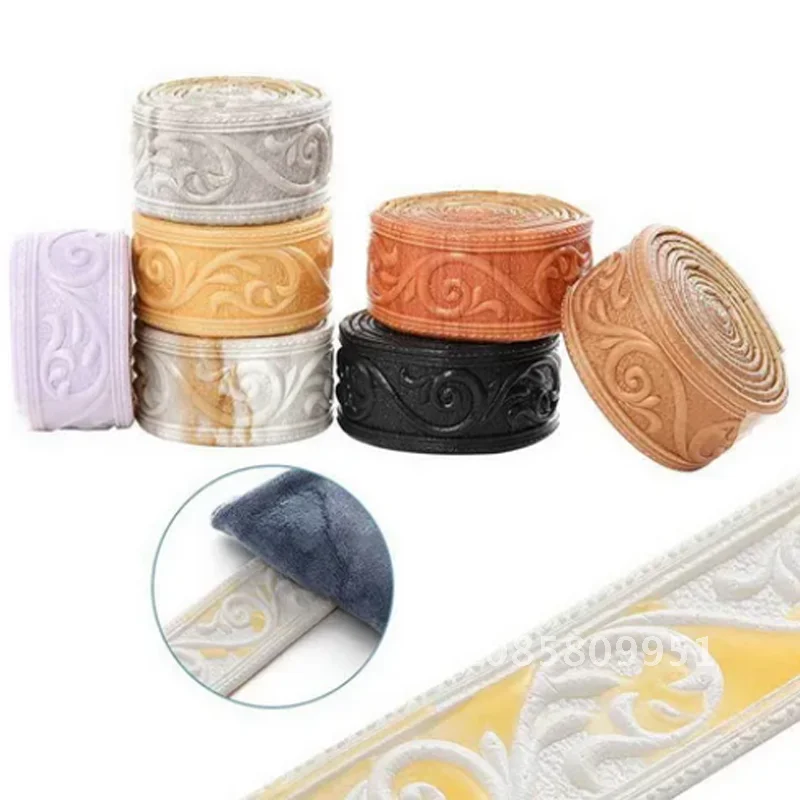 

29 Styles 3D Foam Wall Edge Strip Stickers Self Adhesive Waterproof Baseboard Corner Waist Line Sticker Border Home Decor