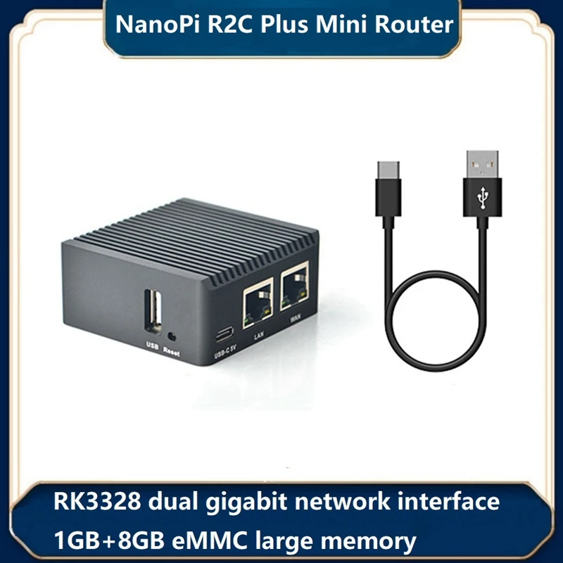 

Макетная плата Nanopi R2C Plus, 1 комплект, металлическая Фрезер RK3328, двойной гигабитный сетевой интерфейс EMMC RAM, мини-маршрутизатор