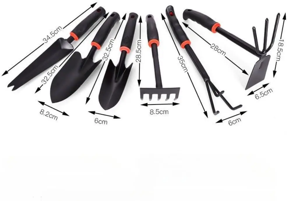 Garden Tool Set, 6 PCS Heavy Duty Gardening Tool Set with Rubber , Rake Shovel Outdoor Hand Tools Set, Comb Gifts for Se