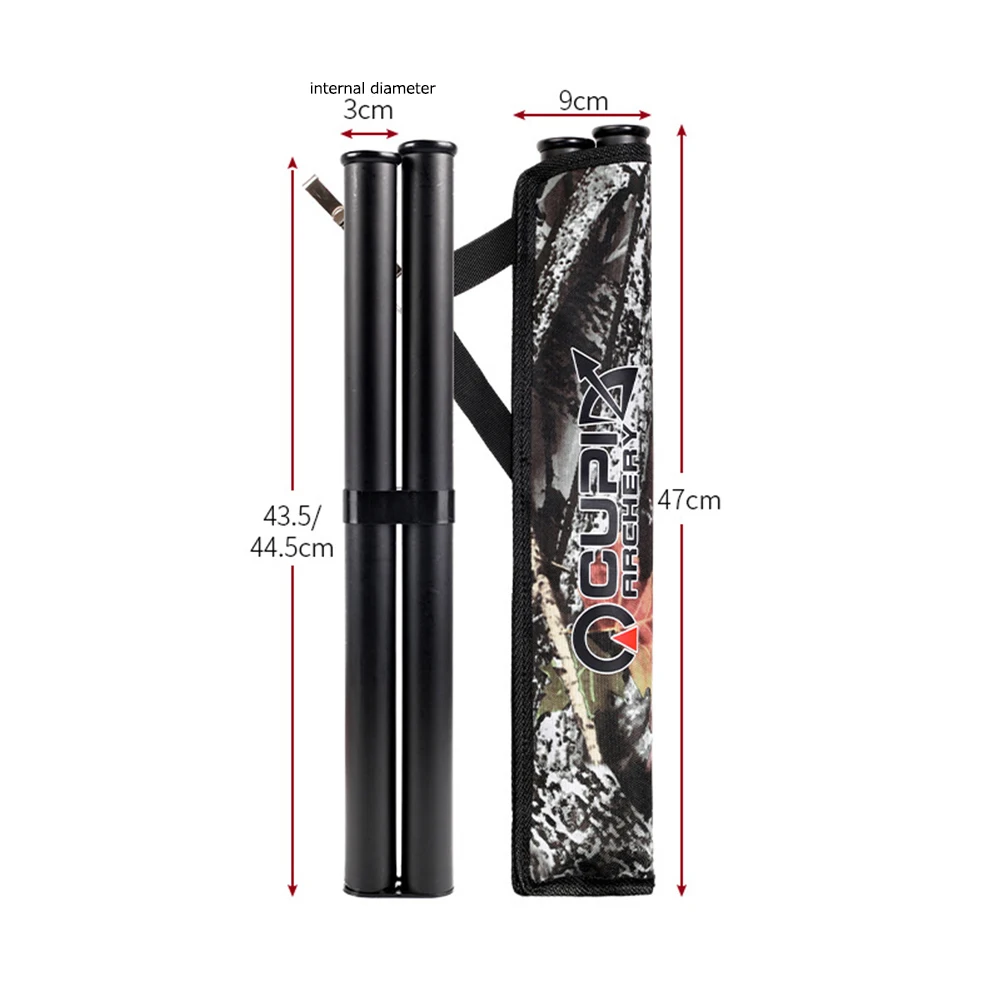 Oxford Cloth Double Tube Arrow Quiver Arrow Bag Waist Hanging Archery Arrow Holder Storage Carrying Pouch Outdoor Accessories 6