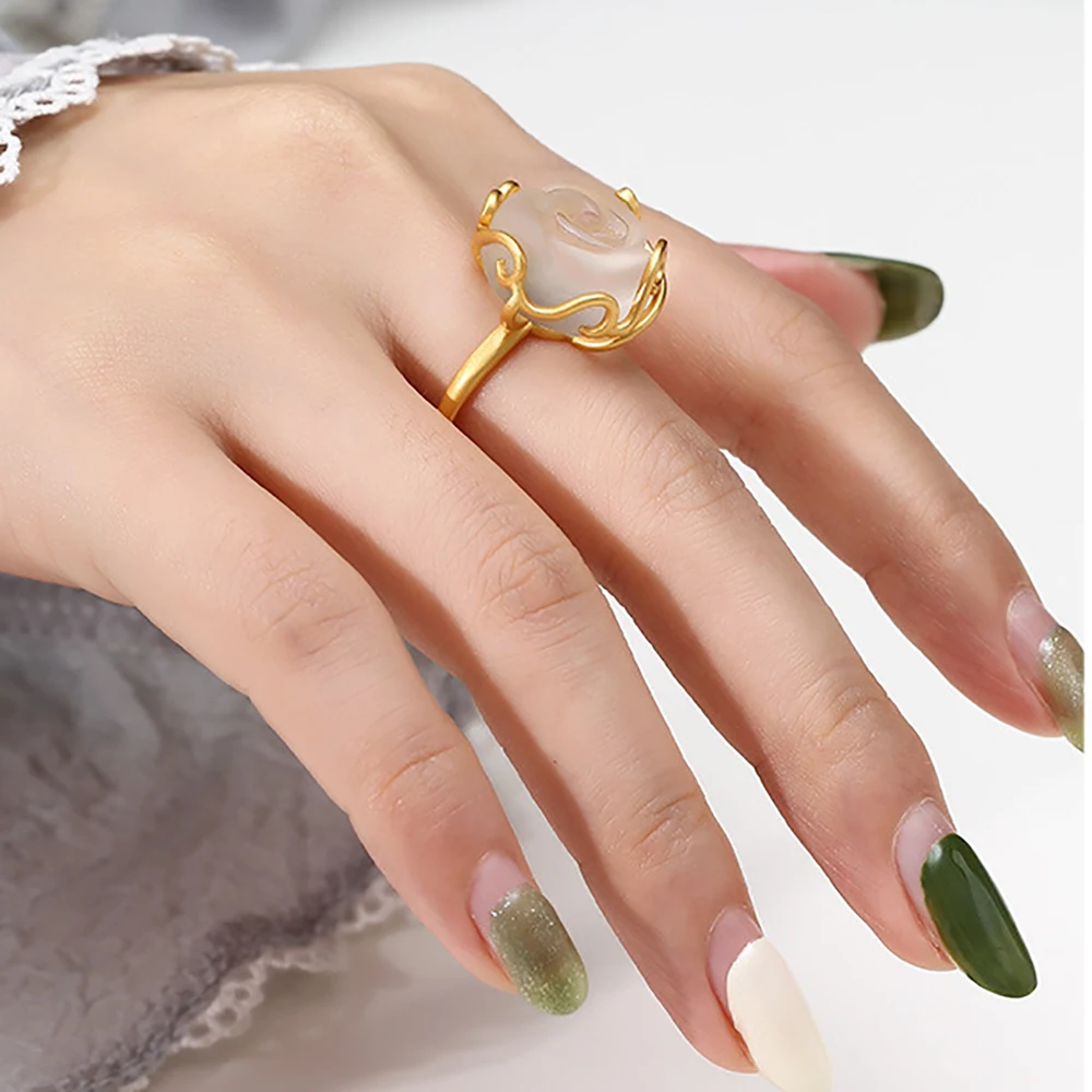 925 Sterling Silver Adjustable Ring Base for 16x17mm Irregular Gemstone Ring Blank Settint DIY Jewelry Making Craft