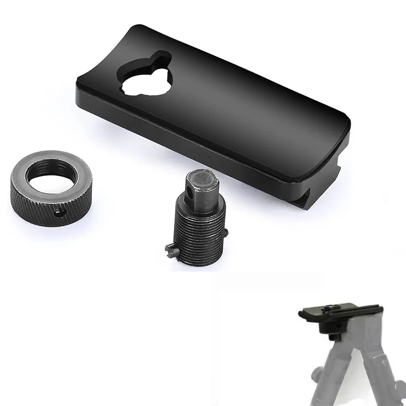 Accessorio V8 per supporto adattatore per bipiede Base guida per binario Picatinny da 20 mm con 3/2 slot da caccia per uomo per AR15 AK47 M4 M16 - immagine 2