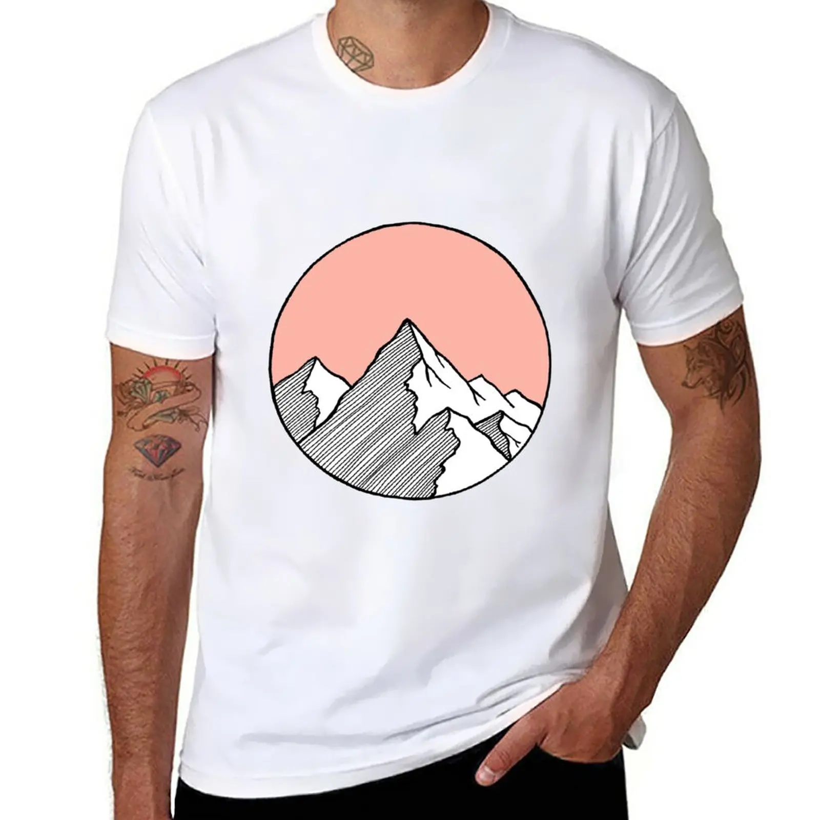 

New Mountains Sketch T-Shirt T-shirt short quick drying t-shirt mens vintage t shirts
