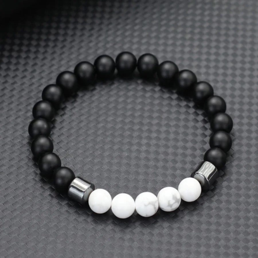 Men Tiger Eyes Beaded Volcanic Rock Stone Bracelet