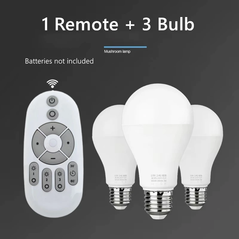 Smart LED Bulb with Wireless Remote Control and Adjustable Lighting