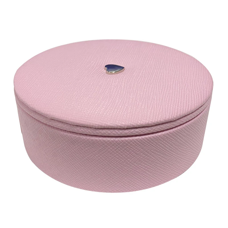 10*10*4 cm Packaging Pink Leather Round Box Bracelet Jewelry Display Gift Box For Women Pandora Diy Velvet Bracelet Box Storage Jewelry Packaging & Displays for women Jewelry Packaging & Displays