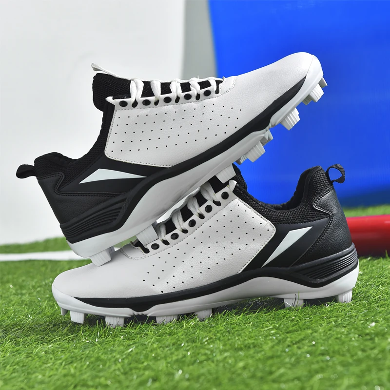 Men's Baseball Shoes Training Spikes Softball Shoes Non-slip Long Cleats Turf Softball Sneakers Beginners Baseball Race