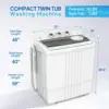 21LBS Portable Washing Machine, Washer(14LBS) and Spinner(7LBS), Mini Compact Twin Tub Washer and Dryer Combo with Pump Draining 6