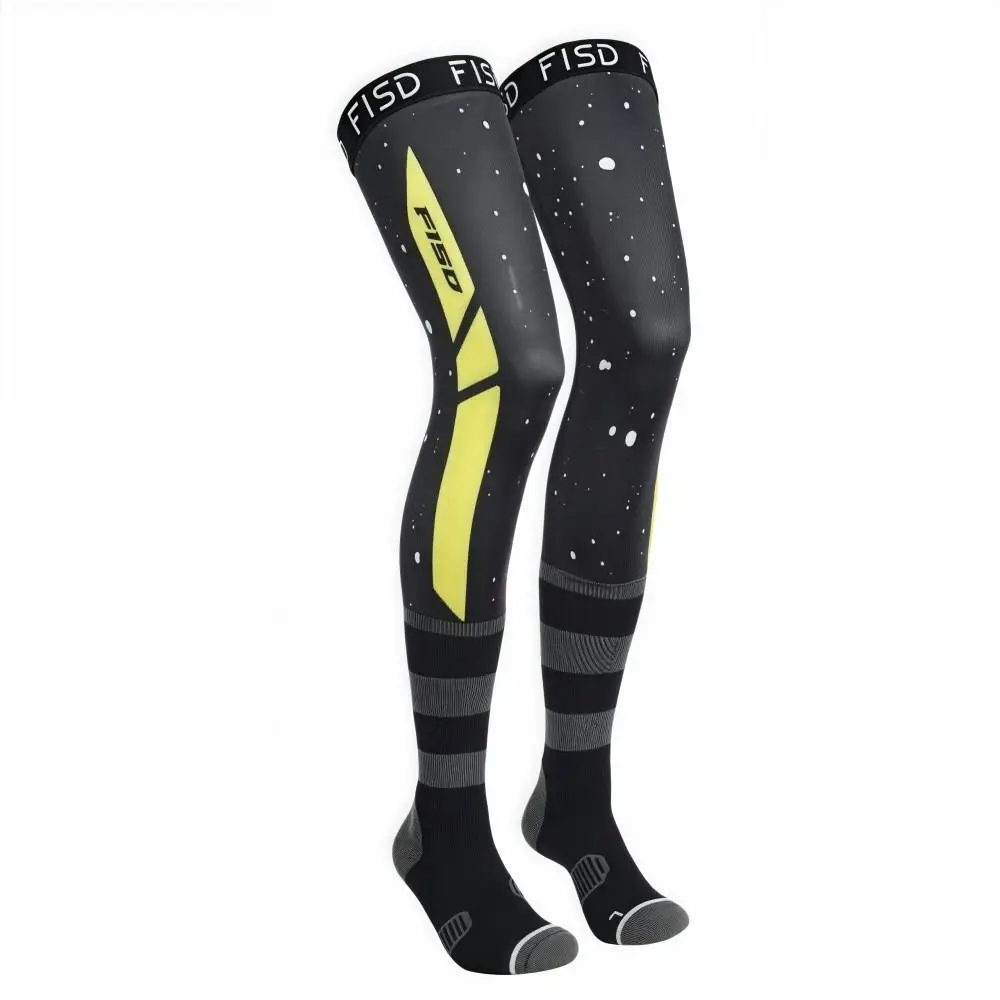 Elasticity Motorcycle Knee Braces Compression Anti-slip Motocross Knee Socks Cool Patterns Ice Silk Motorcycle Sports Sock