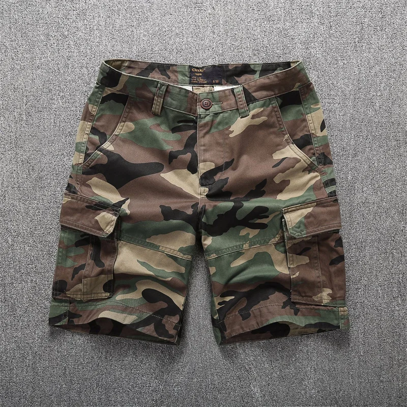Summer Men's Casual Shorts Outdoor Loose Camouflage Sports Workwear Pants Fashion Multiple Pockets Straight Tube Shorts