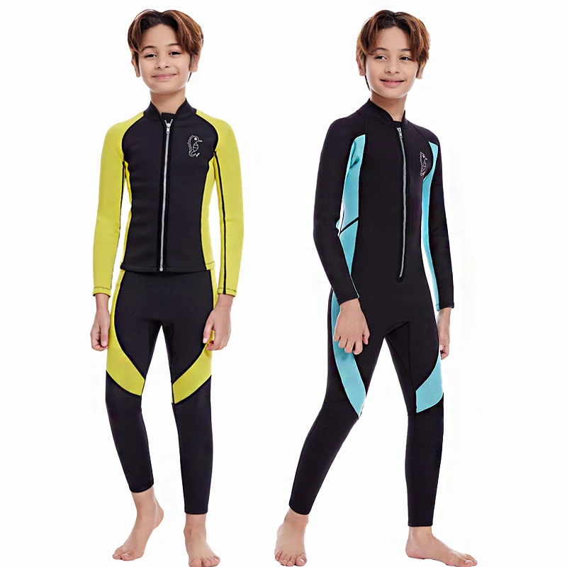 

Full Wetsuit Kids 2mm Neoprene Diving Suit For Boys Girls Surfing Scuba Swimwear Child Underwater Freediving Swimsuit Keep Warm