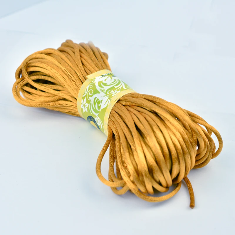 2MM Mix Color Nylon Black Satin Chinese Knotting Silky Macrame Cord Braided  Macrame Silk Satin Cord