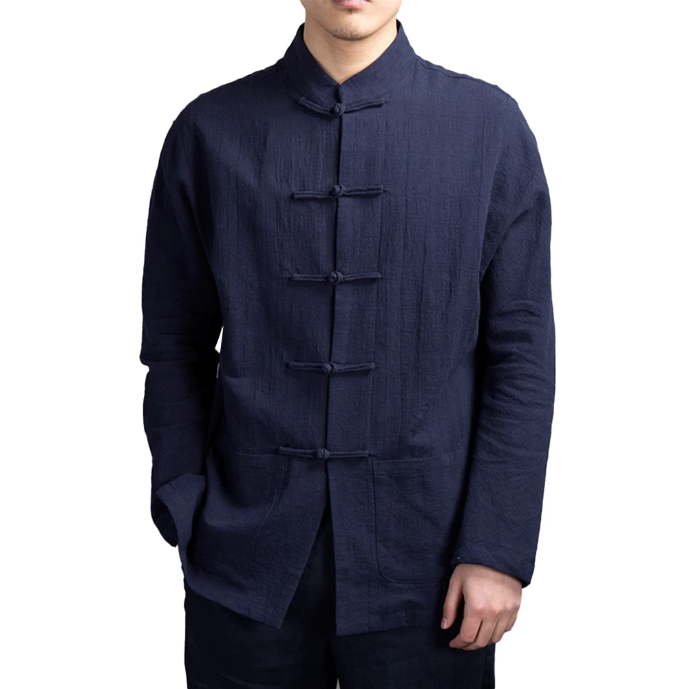 Men Fashion Chinese Style Shirts Traditional Kung Fu Tai Chi Cotton Linen Tang Suit Uniform Shirt Male Blouses Clothing later ono karate judo suit clothing martial arts judogi aikido keikogi jiu jitsu tae kwon do belt kung fu outfit training uniform