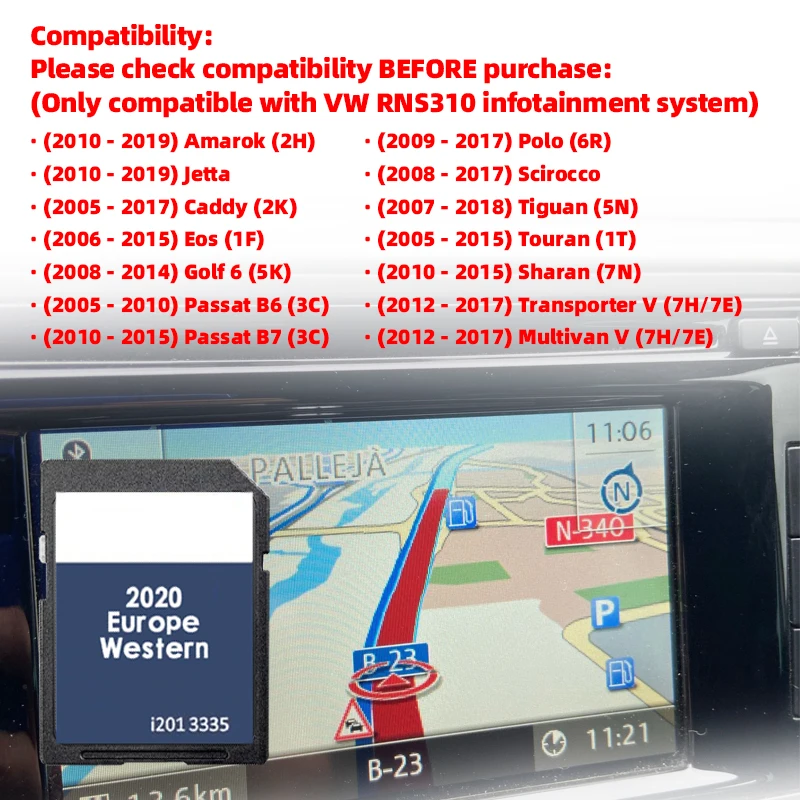 RNS310 V12 서유럽 FX Navi SD 카드 버전 2020 8GB 네비게이션 지..