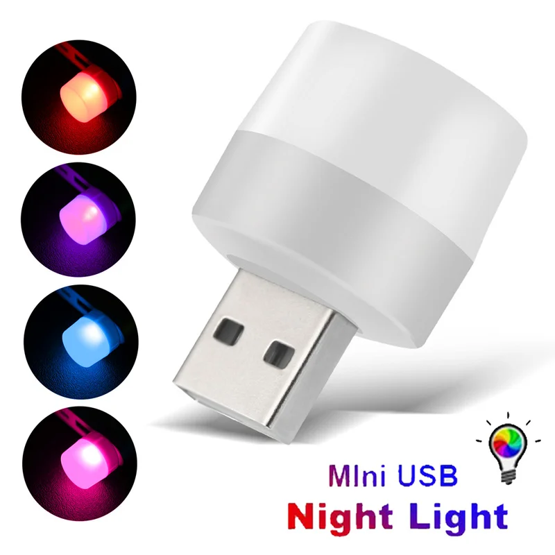 

Portable USB Plug LED Night Lamp PC Laptop USB Small Round Bulb Car Home Ambient Lamp Eye Protection Reading Light