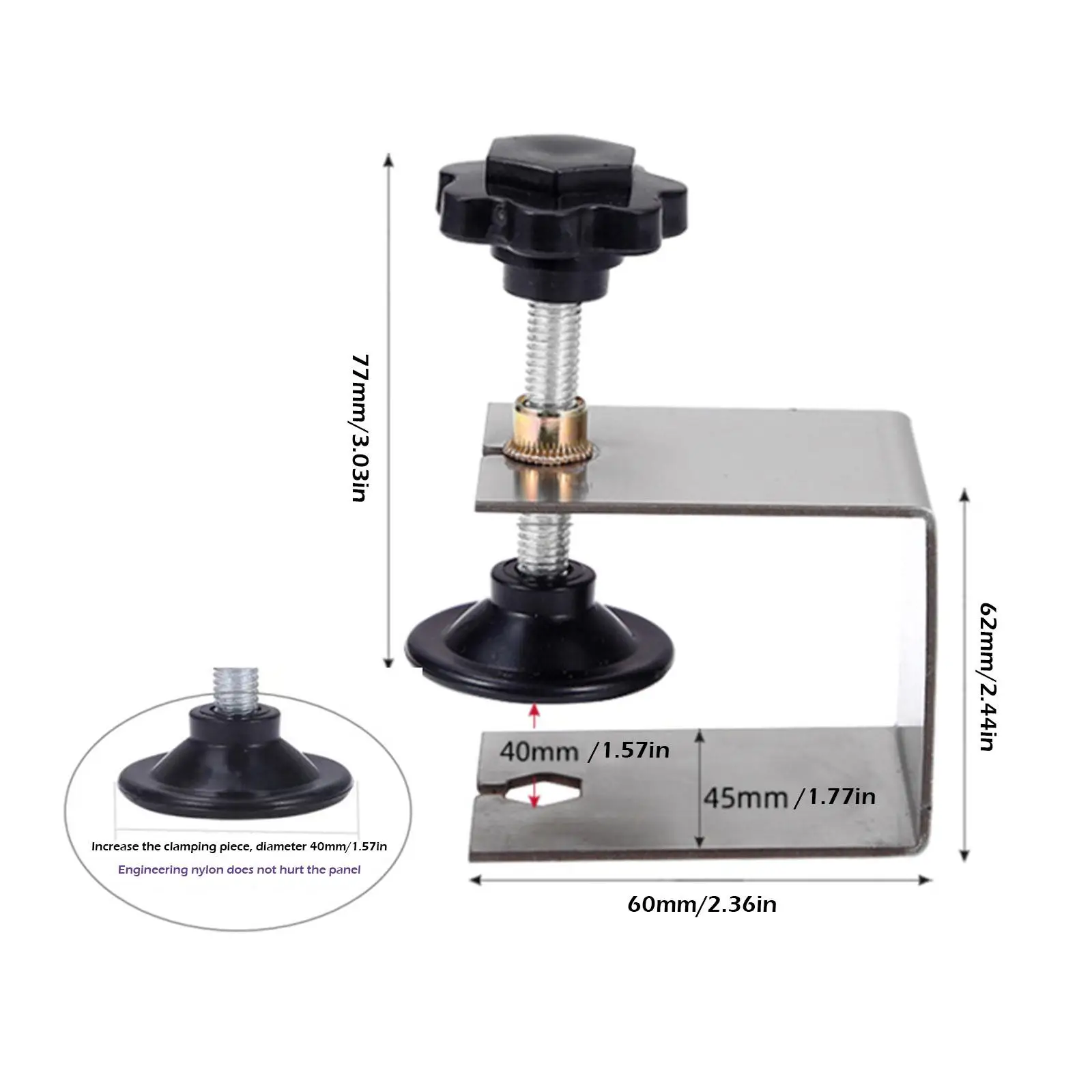 2Pcs Metal Drawer Front Installation Clamps Cabinet With Easy Adjustment Adapter Kit Fixing Clip For Woodworking Craft Repair