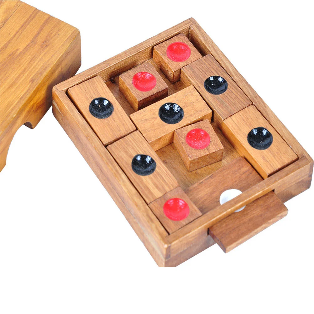 Round Dot Chess Board Educational Toy Wooden Game Black Dots Kids Thinking Skill Development Eco Friendly Safe