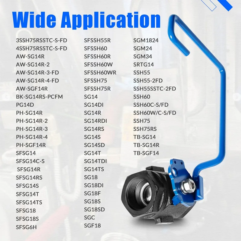 60131007 Ball Valve 1-1/4" Right-Hand Valve with 9" Hook Lever Rod, Fits for Pitco & Magikitchen Fryers, for SG14, SSH75 More