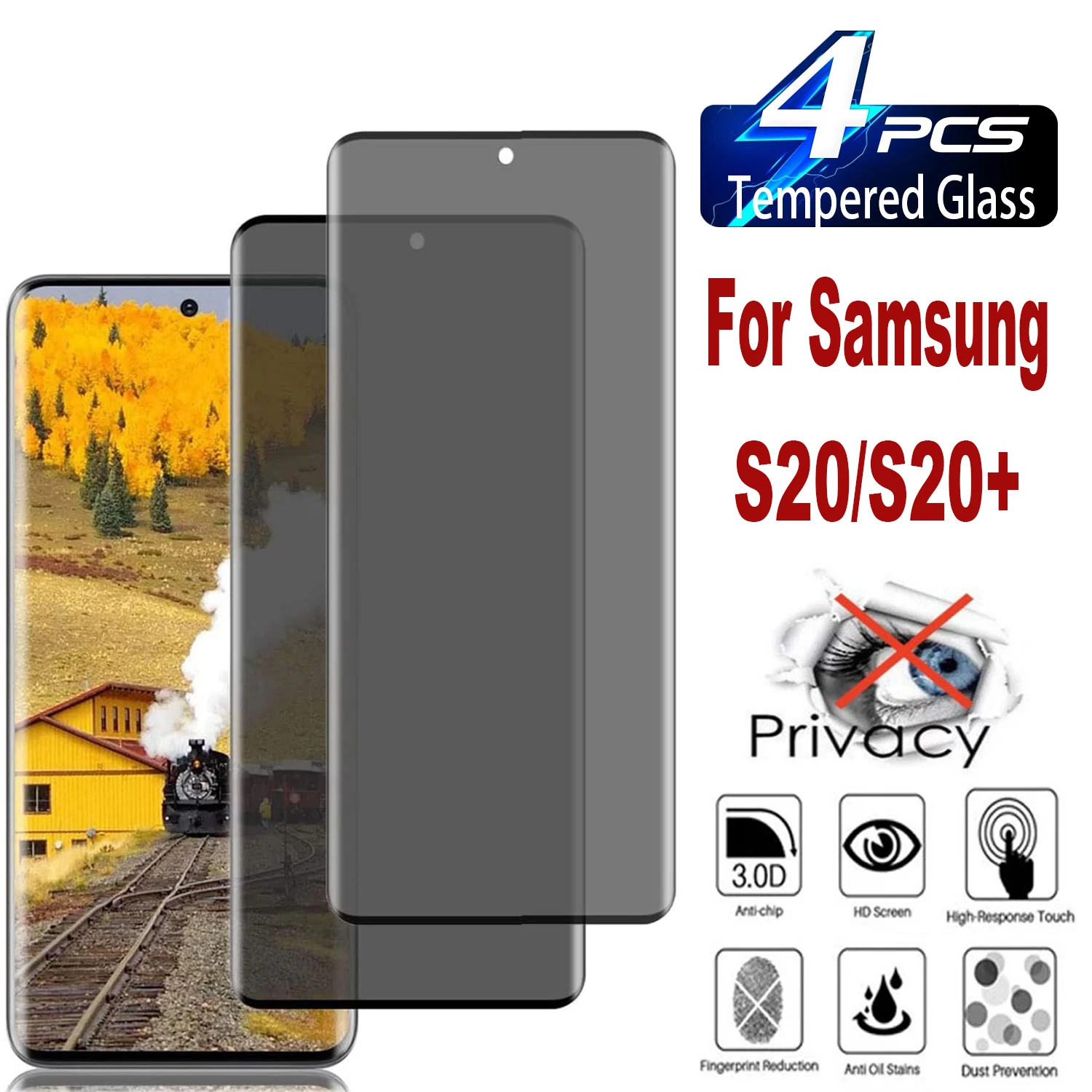 

2/4 шт. антишпионское закаленное стекло для Samsung Galaxy S20 S20 + Защитное стекло для экрана