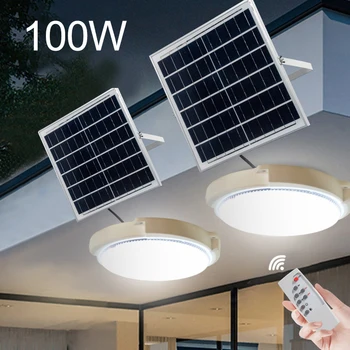 LED 태양광 천장 조명 펜던트 조명, 야외 실내 태양광 램프, 라인 복도 조명, 정원 장식, 100 W, 60W