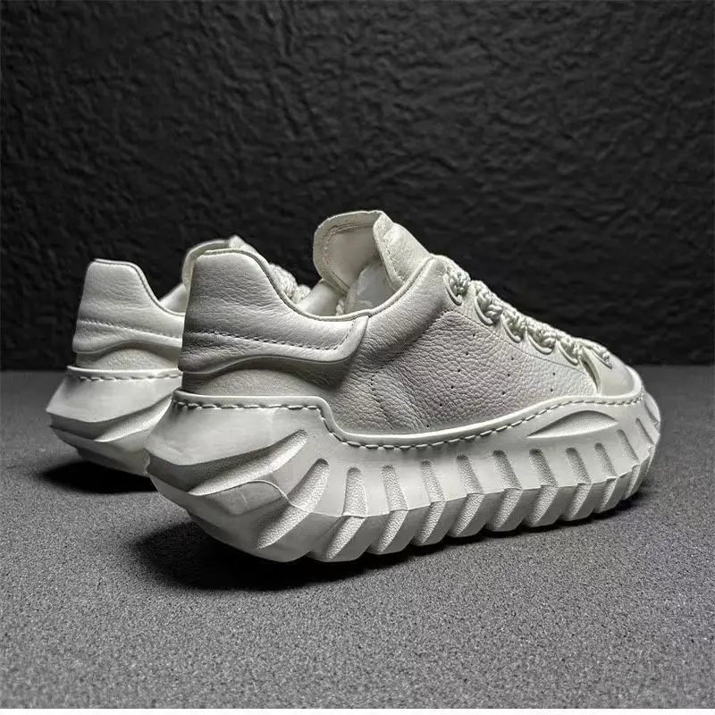 Autumn Men Casual Sneakers Platform Ankle Boots Low-top Thick Bottom Sneakers Male Outdoor Hiking Shoes Sport 4