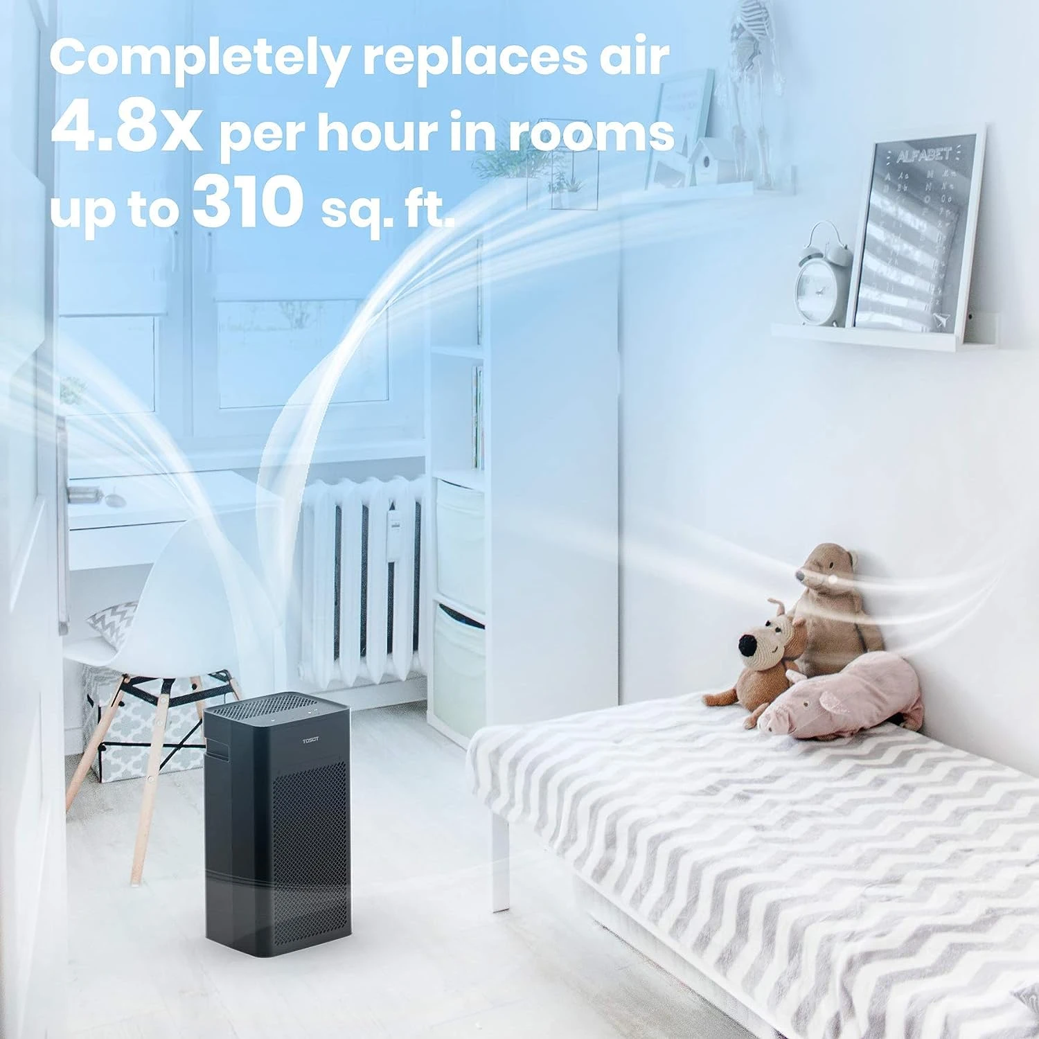 

Air Purifier with H13 Medical Grade True HEPA Filter, UV Light Sanitizer, Remove up to 99.97% Dust Smoke Mold Pollen, Ideal for