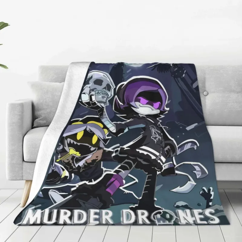 

Murder Drones Anime Fleece Throw Blanket N and Uzi Blankets for Home Bedroom Soft Bedding Throws