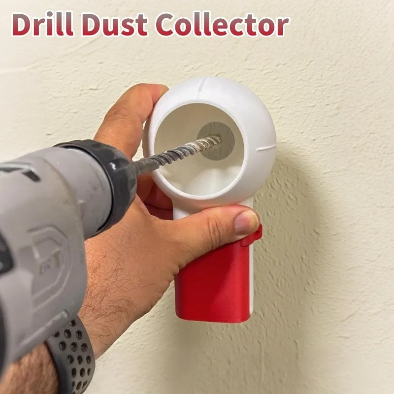 Reusable Drill Dust Collector Box - Magnetic Chip Containment Case with Guide Sleeve for Clean Ceiling / Wall  Drilling