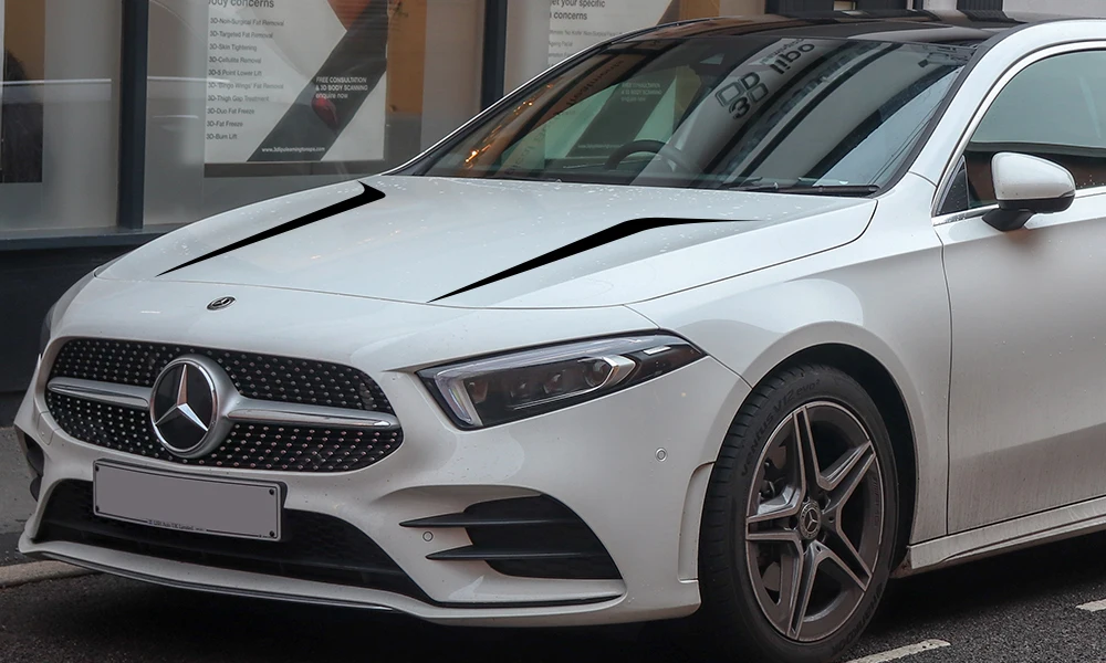 2PCS Auto Haube Abdeckung Aufkleber Für Audi BMW Ford Volkswagen Toyota Renault Mercedes Benz Motorhaube Auto Zubehör Vinyl Film Aufkleber – Detail 5