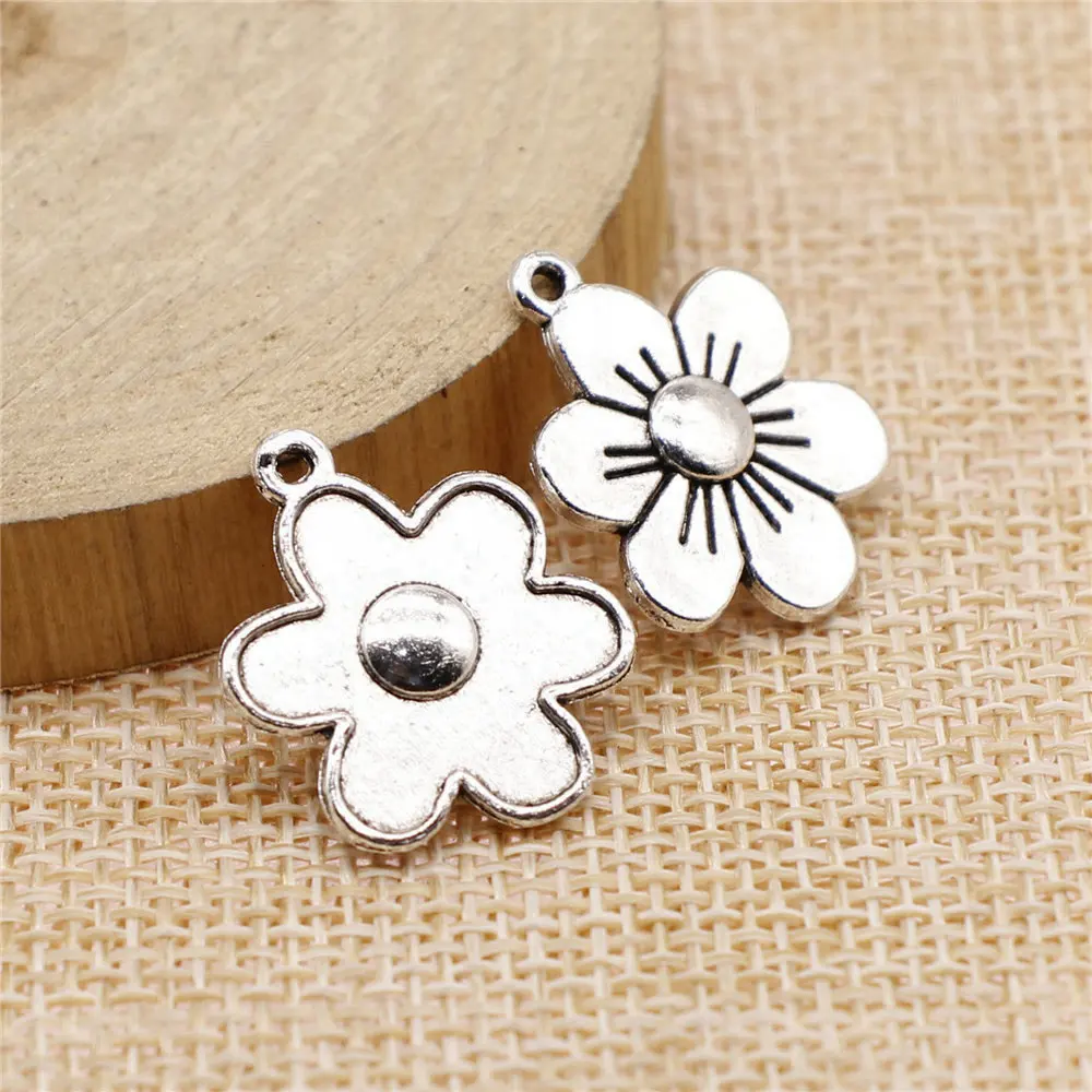 

Accessories For Women Flower Charms Jewelry For Woman 21x17mm 10pcs